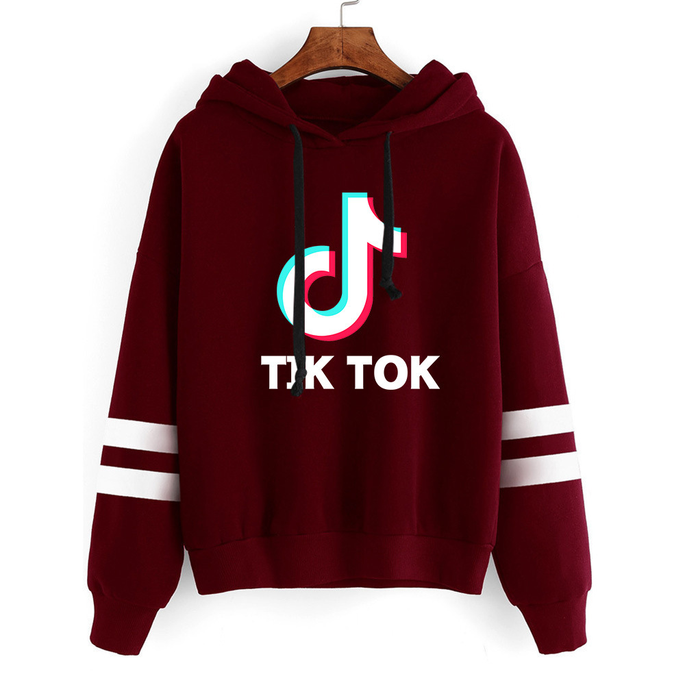 Pull Tik tok à capuche à manches longues - Ref 3426589 Image 5