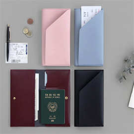 现货韩版皮革护照夹小清新皮质护照套PU皮革证件包旅行便携机票夹