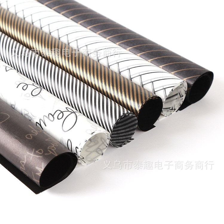 新款礼物包装纸 花束资材 经典轻薄蜡染纸 防水包花纸20张