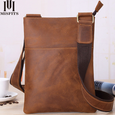 outdoors leisure time man genuine leather multi-function mobile phone One shoulder Inclined shoulder bag Korean Edition Texture genuine leather Waist pack Chest pack