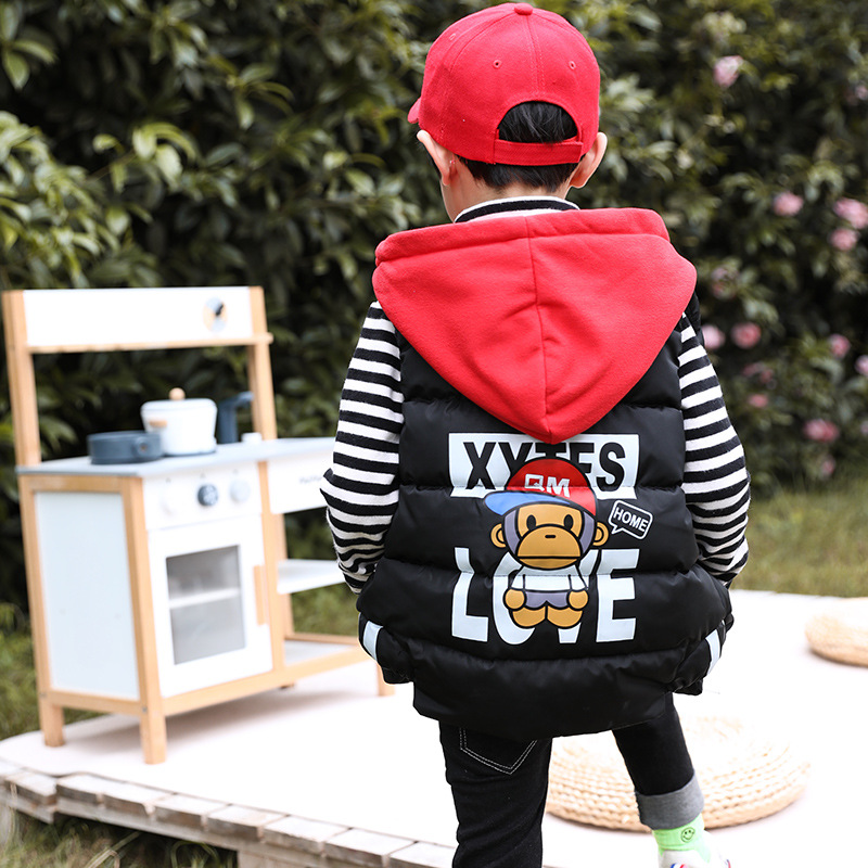 2019新款儿童羽绒连帽马甲儿宝宝小男童女童加厚儿童羽绒服背心