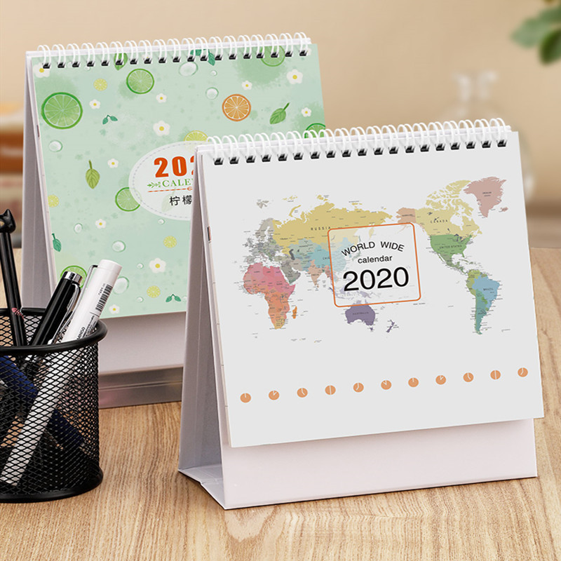 厂家订制2020年高档挂历周历日历印制公司办公室礼品台历月历定制|ru