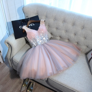 Girls’ piano performance dress children’s birthday princess dress V-neck flower children’s wedding dress