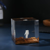 Crystal, space epoxy resin, three dimensional small astronaut, custom made, handmade, in 3d format