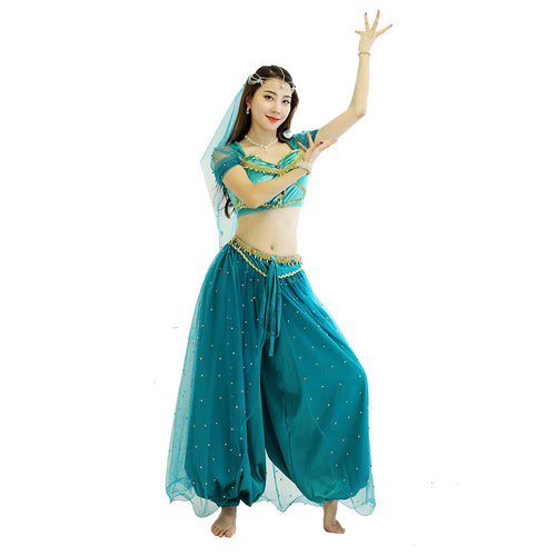 Belly Dance Performance Costume Halloween Cosplay Costume Adult Female Anime Costume New Arrival Cosplay Jasmine Princess Set