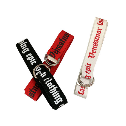 Trendy canvas belt for men and women double-ring buckle belt youth student jeans versatile non-hole belt belt
