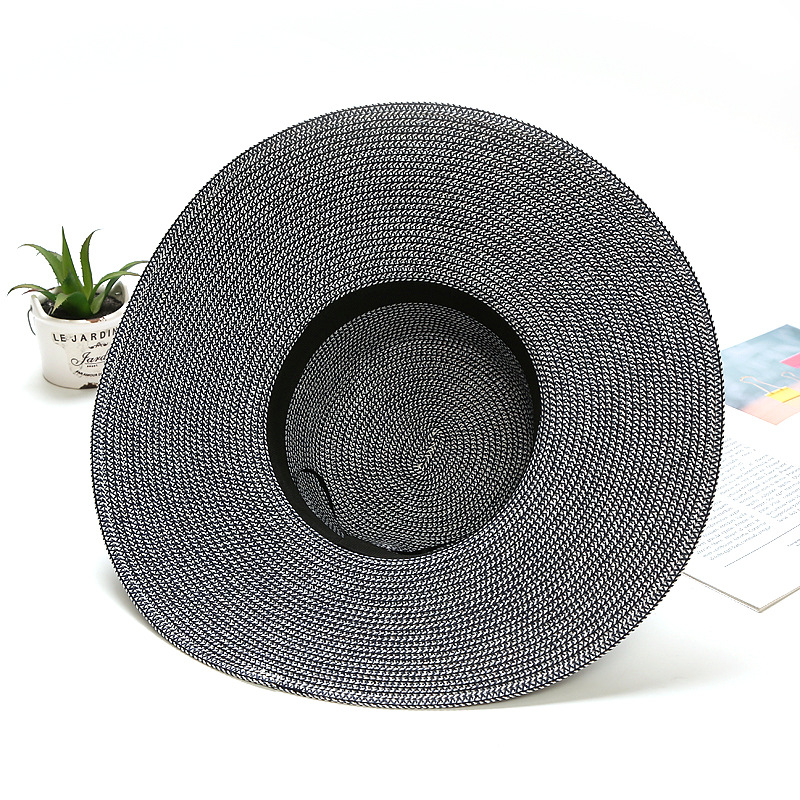 Women's Vacation Solid Color Flat Eaves Sun Hat Straw Hat display picture 4