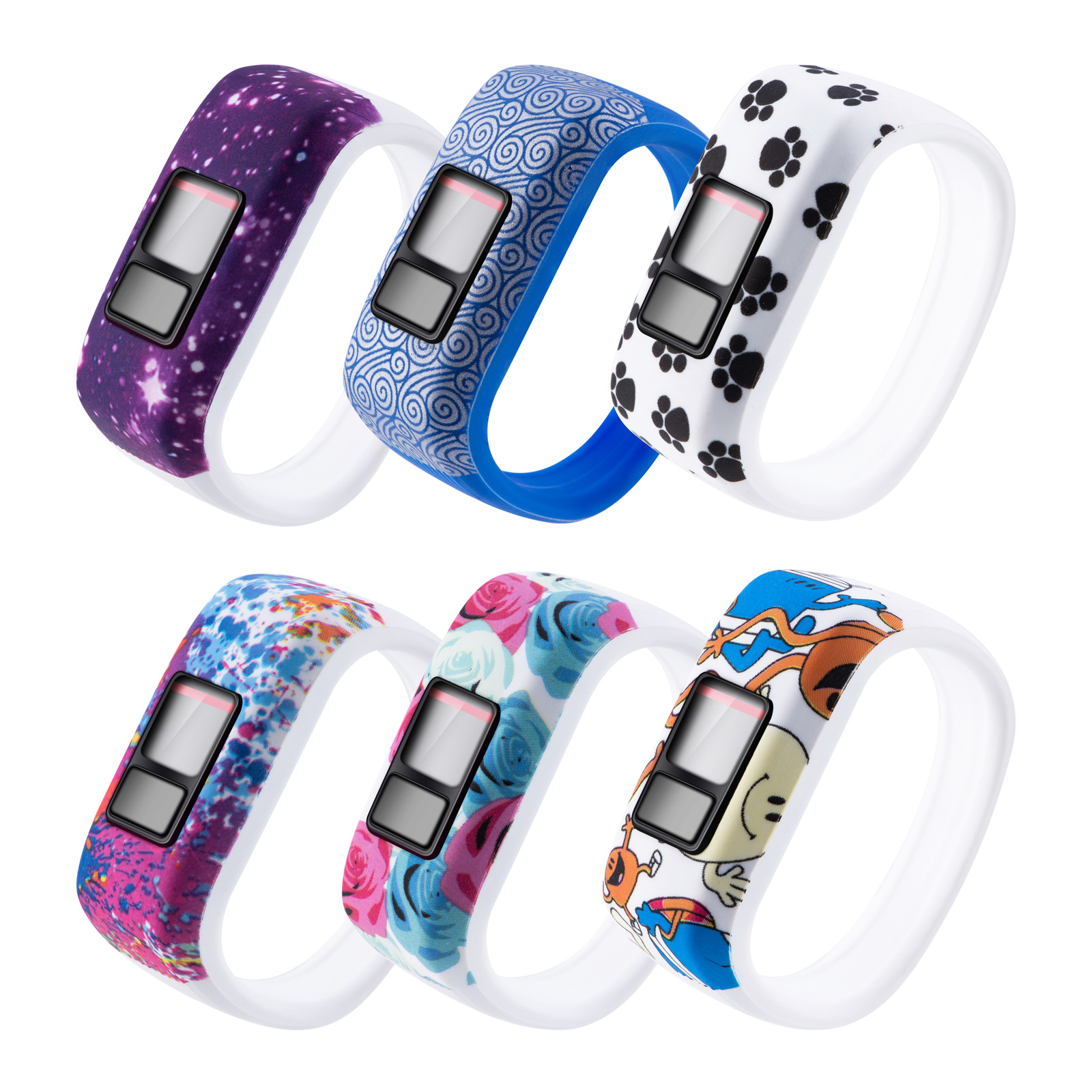 Suitable for Garmin Vivofit JR2 buckless wristband Garmin Vivofit3 children's silicone multi-color wristband undefined