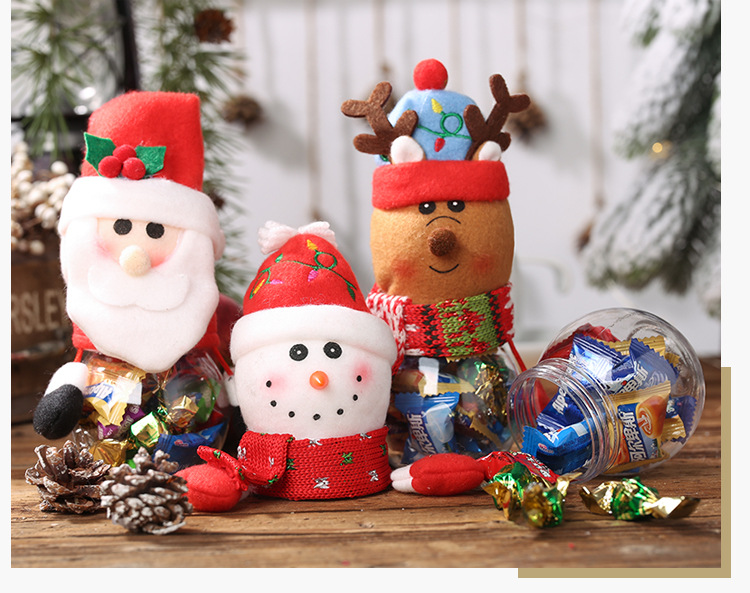 New Creative Christmas Transparent Plastic Doll Candy Jar Wholesale Nihaojewelry display picture 3