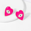 Earrings heart-shaped, European style, wide color palette