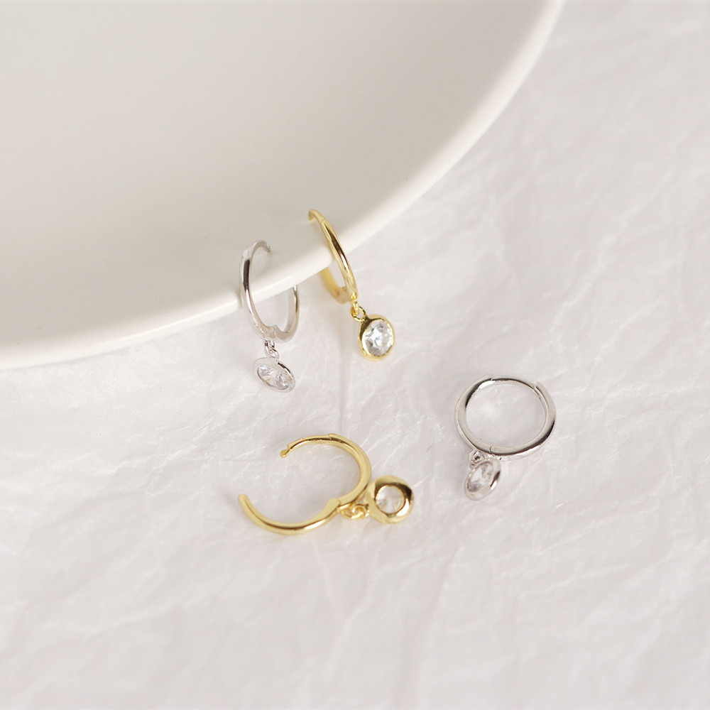 Geometric Fashion 925 Sterling Silver Gem Plating Earrings display picture 7