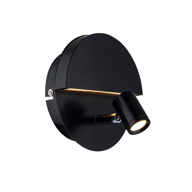 LED壁灯黑色射灯简约卧室客厅背景墙创意走廊过道酒店床头灯