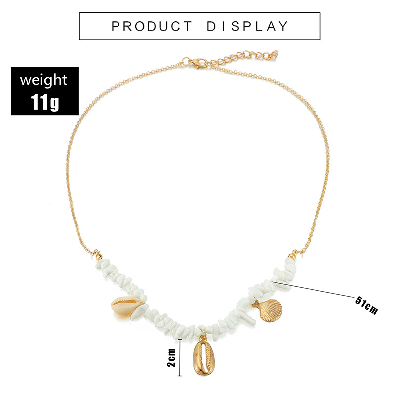 Shell Neck Chain Necklace Single Layer New Simple Alloy Scallop Necklace Women display picture 1