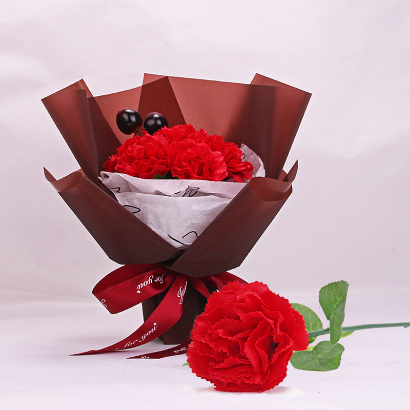 1908新款7朵康乃馨圆捧花束 红1
