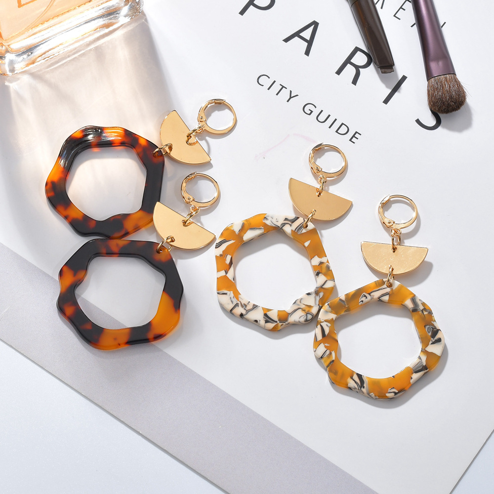 Wedding, Travel Occasion Geometric Pattern Fashion Semi-circular Irregular Round Hollow Earrings