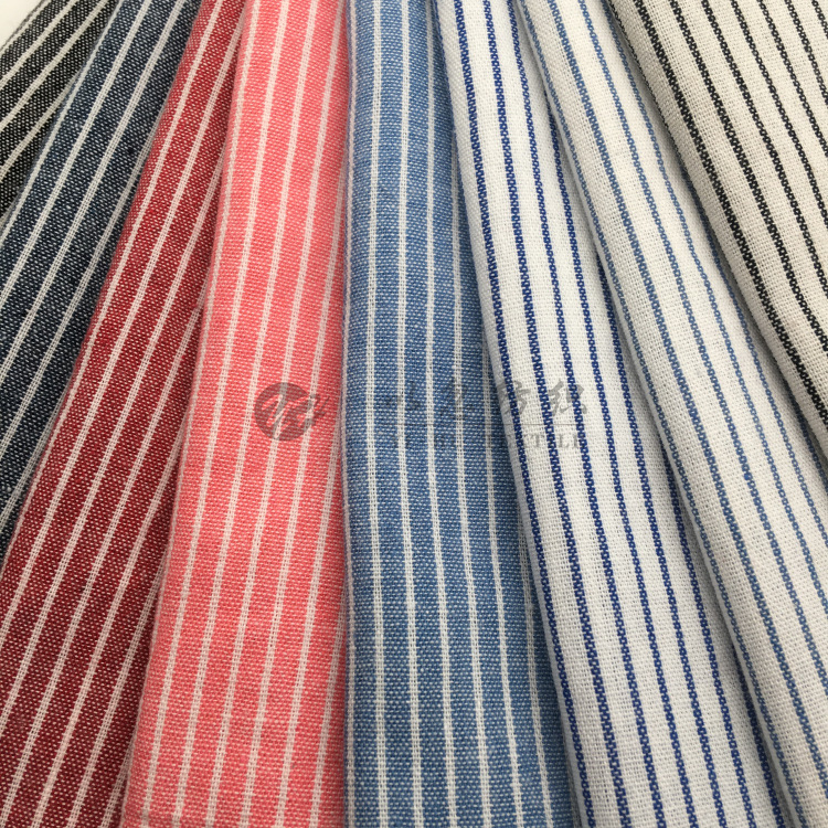 水洗条0.1CM0.4CM 涤棉色织衬衫面料 男女装通用 春秋经典款 现货