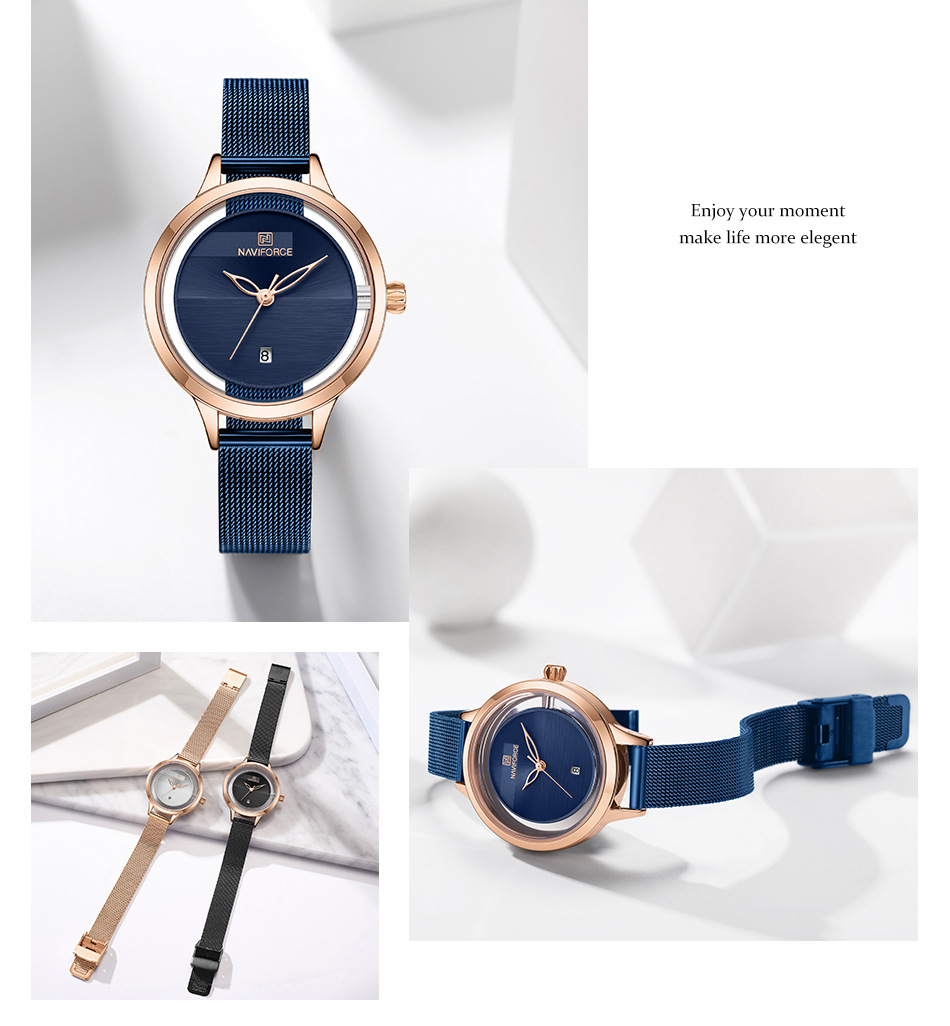 Women's Quartz Watch Mesh Band Calendar Waterproof Fashion Design_voghion.com