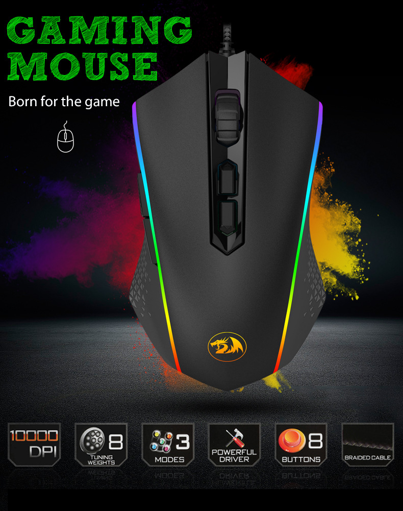 Souris gamer filaire optique RGB