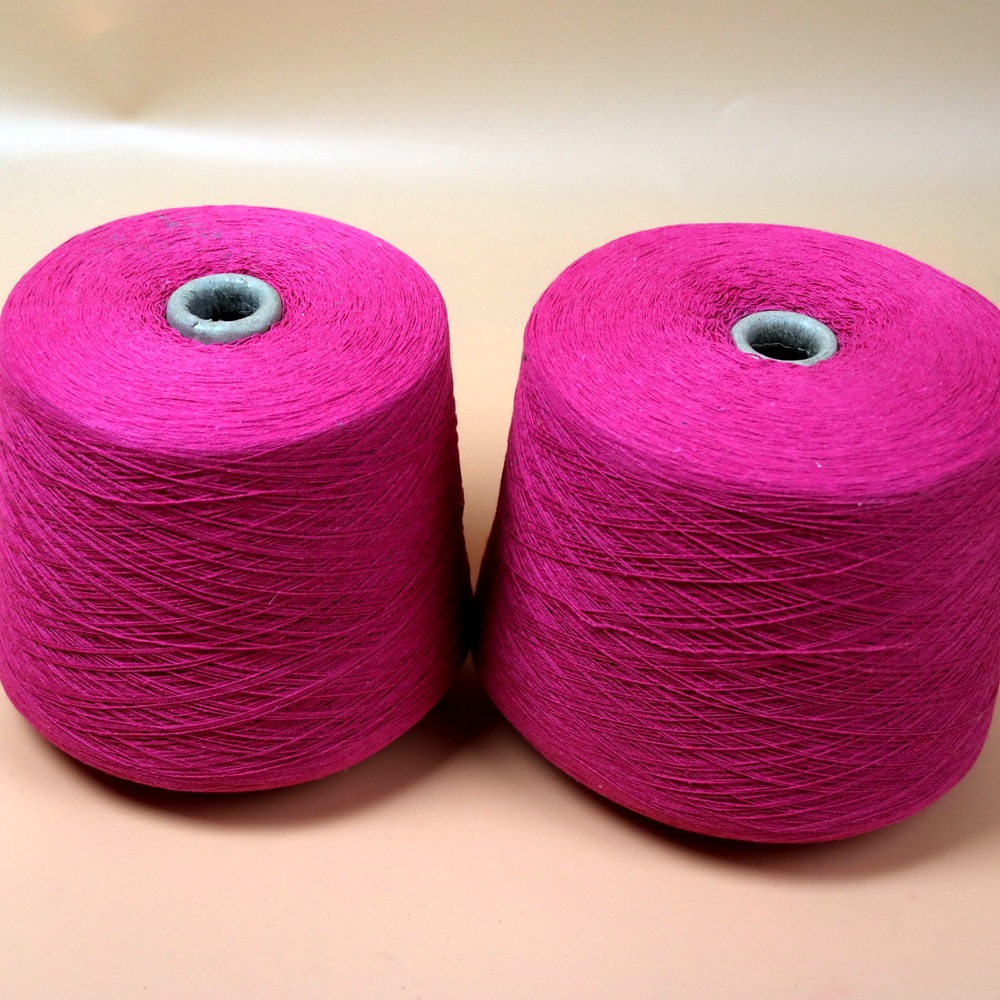 现货供应宠物玩具粗纱1-21支s涤棉纱红色气流纺 摩擦包芯拖把纱