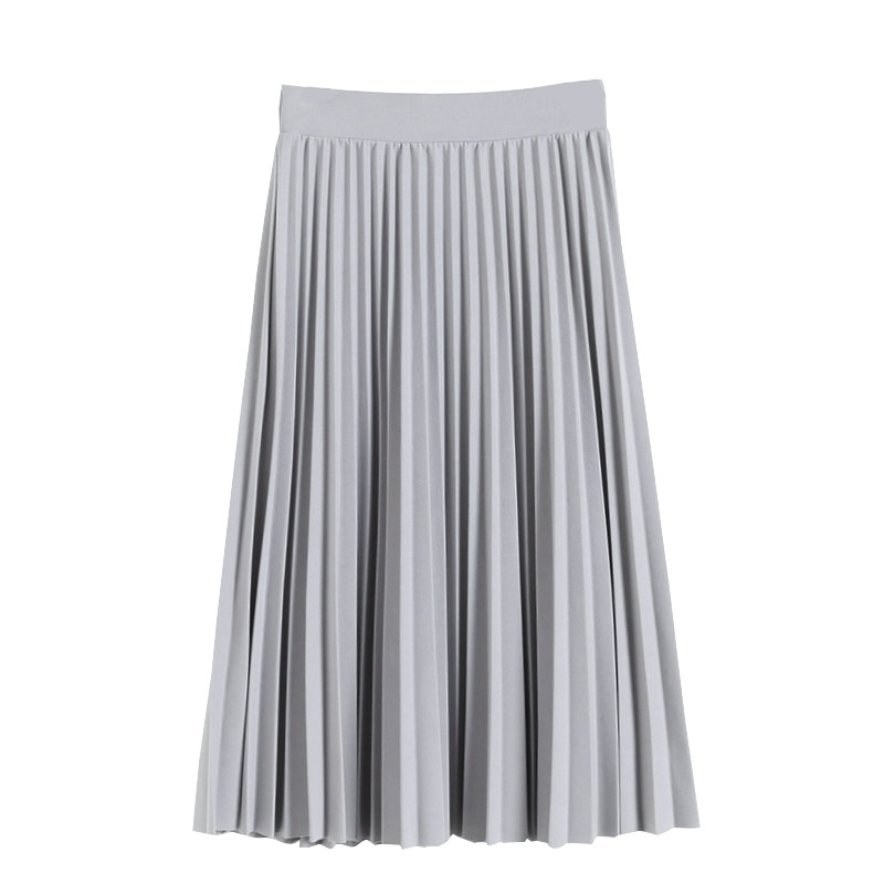 Elastic High Waist Chiffon Mid-Length Pleated Skirt - Skirts - Uniqistic.com