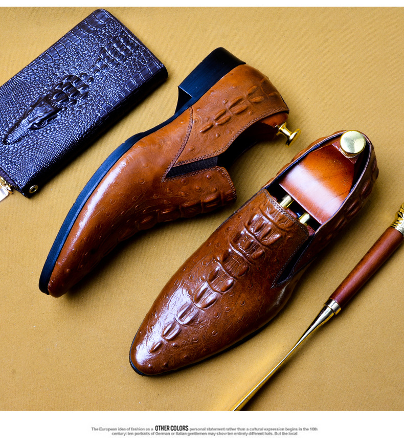 Trendy Men's Crocodile Pattern Leather Loafers-5.jpg