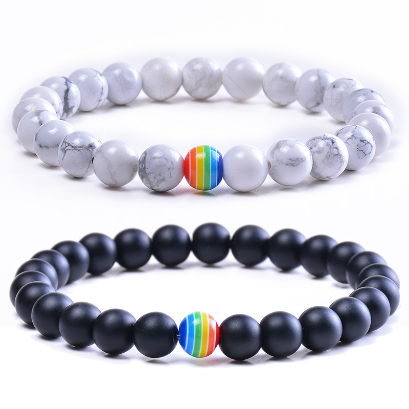 Ethnischer Stil Regenbogen Ein Naturstein Armbänder In Masse display picture 2