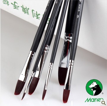馬利油畫筆 馬利G1636酒紅色鴨舌形畫筆 水粉筆 丙烯畫筆 顏料筆