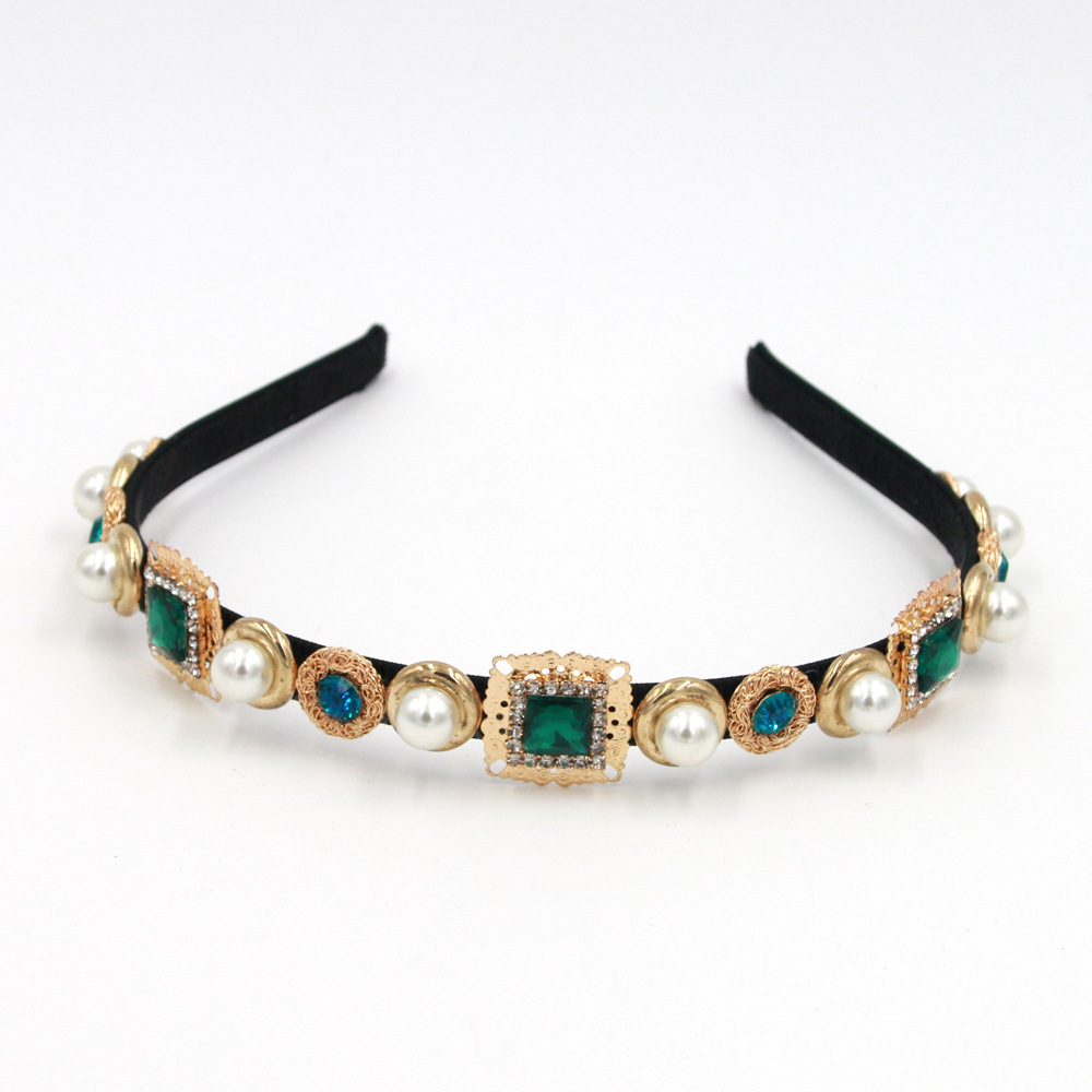 Hot Selling Fashion Crystal Clear Gemstone Metal Headband Wholesale display picture 10
