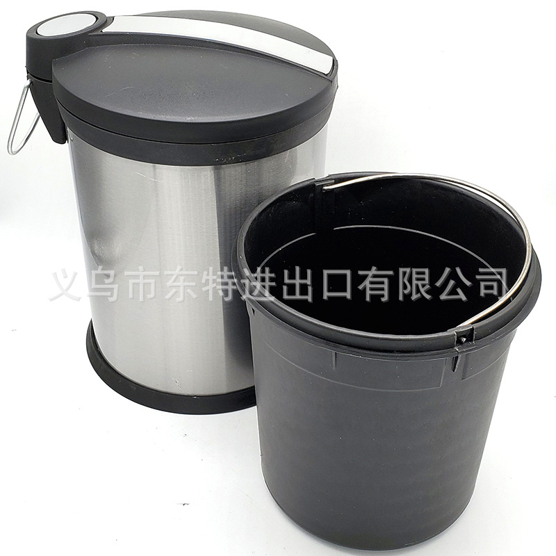 Factory direct sales of stainless steel trash cans, indoor paper baskets, foot-operated trash cans, frosted 430 classified trash cans detail image 8