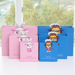 兒童節卡通禮品袋紙袋 可愛兔子獅子包裝袋 手提袋紙袋生日回禮袋