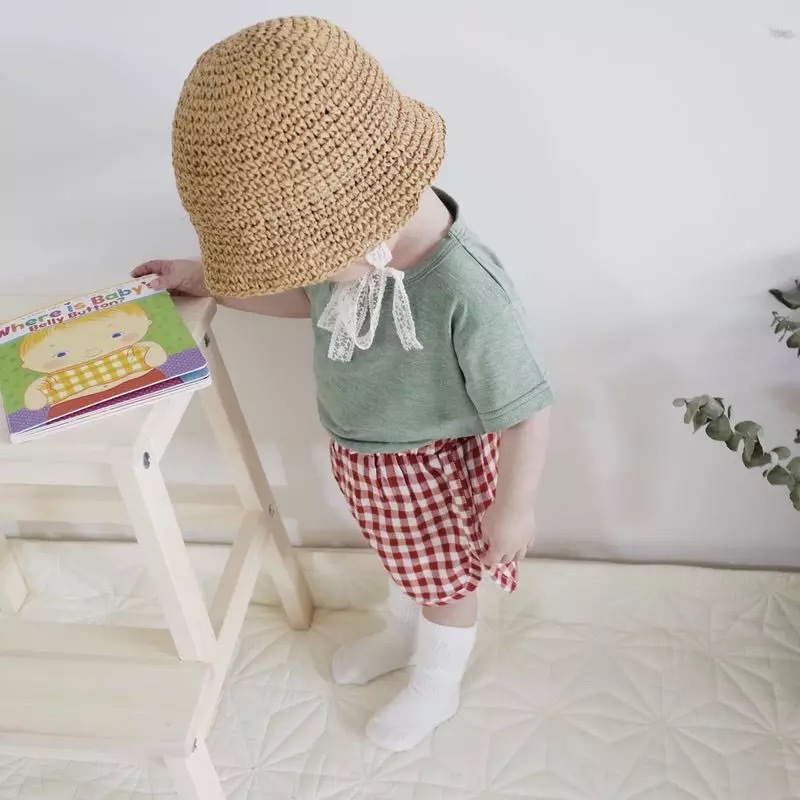 Korean Style Lace Children's Straw Hat Wholesale display picture 16