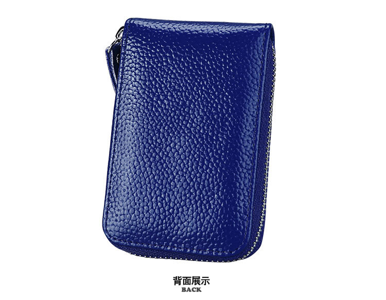 60g Weight Zipper Closure Type Business Occasion Genuine leather Material Solid Color Pattern Unisex Gender Coffee, Royal Blue, Orange, Dark Blue, Pink, Purple, Red, Green, Yellow, Black Color Unisex Solid Color Genuine Leather Coffee Royal Blue Orange Zipper Card Holders 24
