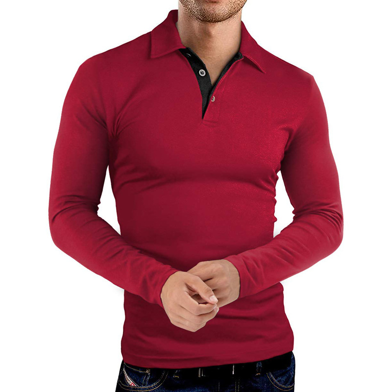 Herrpolo med lång ärm och krage för business och golf_voghion.com