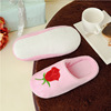 The new rose embroidery flower soft bottom home indoor non -slip and slippers home indoor wood flooring mute cotton drag