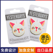 金属徽章定制珐琅烤漆卡通猫徽章合金蝴蝶帽胸章Lapel pin badge