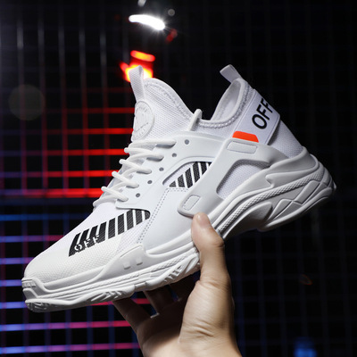 2019新款飞织运动男鞋学生透气休闲运动跑鞋时尚韩版跑步休闲潮鞋|ms