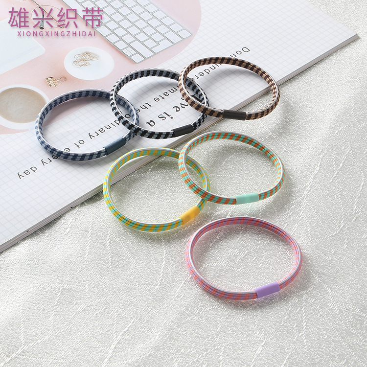 Korean small fresh hair rope twill flat hair tie simple and…