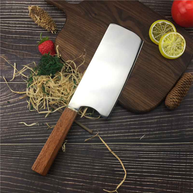 精钢手工锻打菜刀胚切片切肉厨房菜刀大马士革古法工艺主厨斩切刀