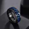 Chain stainless steel, ring, men's accessory, European style