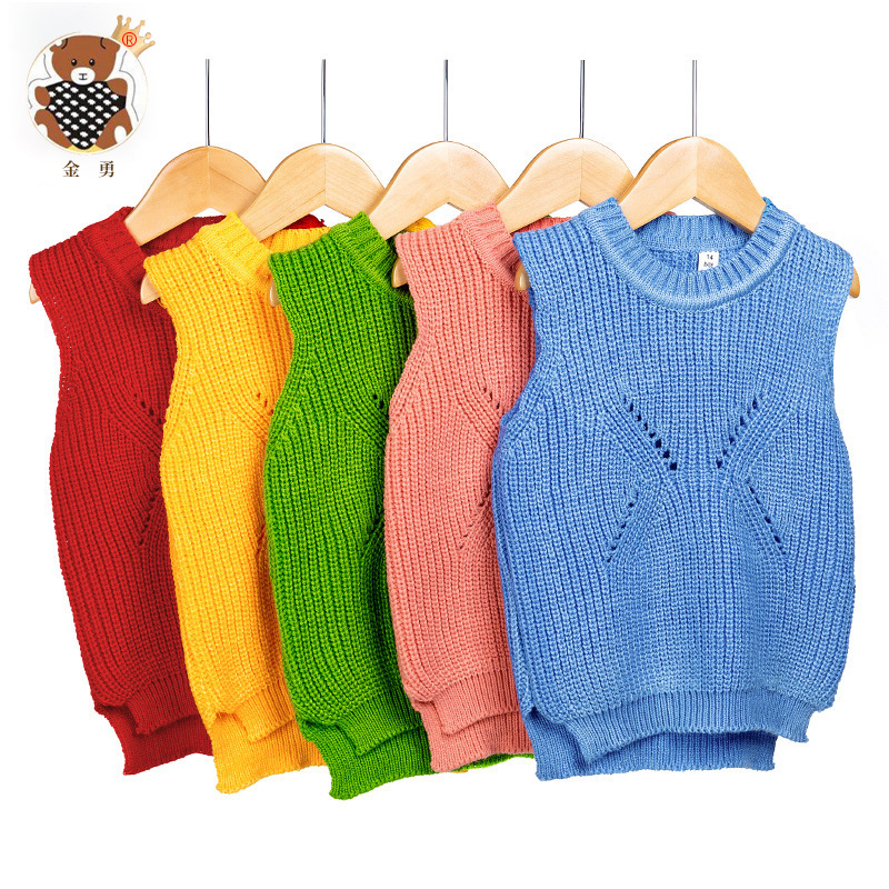 Entrega de una pieza [Jin Yong] Primavera nuevo chaleco de punto para niños Chaleco de suéter chaleco para niños