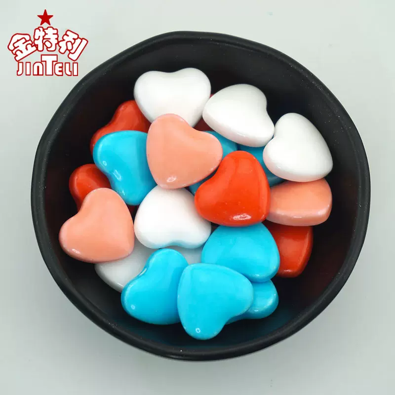 金特利装饰彩糖片 新品混彩糖80g/瓶大桃心形状彩装饰糖食品批发