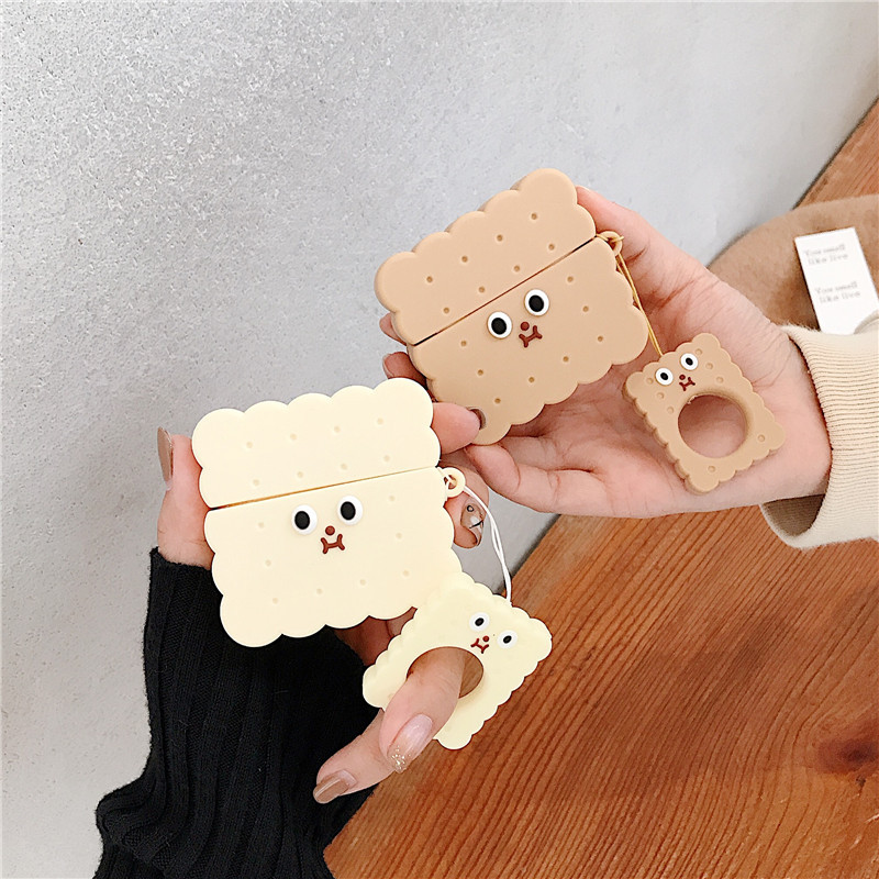 Airpods Pro 3rd Generation Cute Biscuit Silicone Earphone Protective Case For Airpods2 display picture 1