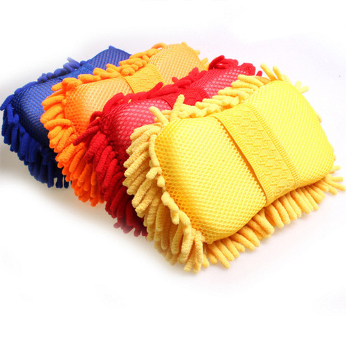 Sponge gloves for car washing, chenille car sponge blocks, coral sponges, large cleaning tools and beauty supplies