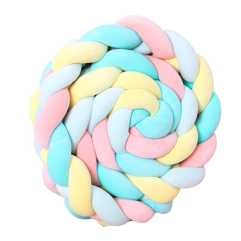 2 M 4-Strand Twist trenza habitación de los niños anudada circunferencia de la cama bebé anti-colisión valla de la cama tira tejida