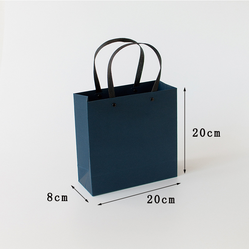 Solid color rivet gift bag-blue medium; White cardboard; Figure