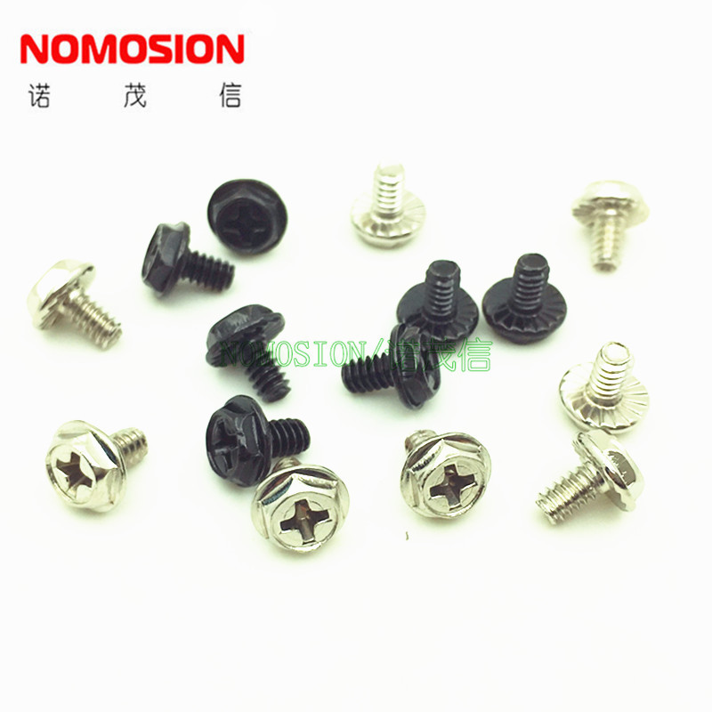 电脑机箱螺丝3.5粗牙美制#6-32*6外六角带垫防滑脱台式机电源螺钉