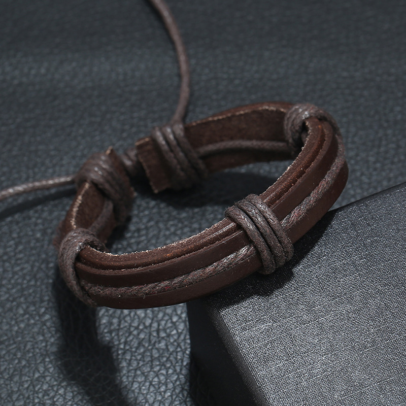 New retro leather bracelet simple woven leather bracelet wholesale