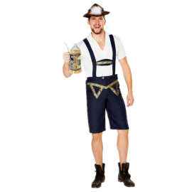8760# 德国慕尼黑男啤酒吊带裤 巴伐利亚Lederhose传统制服