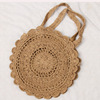 Beach straw foldable one-shoulder bag, Korean style