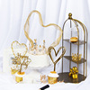 Panfan baking cake decoration beautiful gold color ribbon decorative plug -in gorgeous crystal crown queen dress